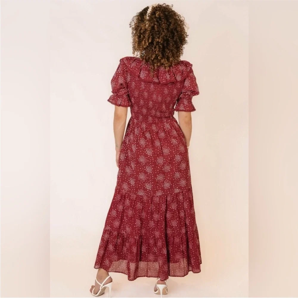 Ivy City co Gracie Maxi Dress in Wine burgundy Cotton size small NWT - Picture 2 of 14